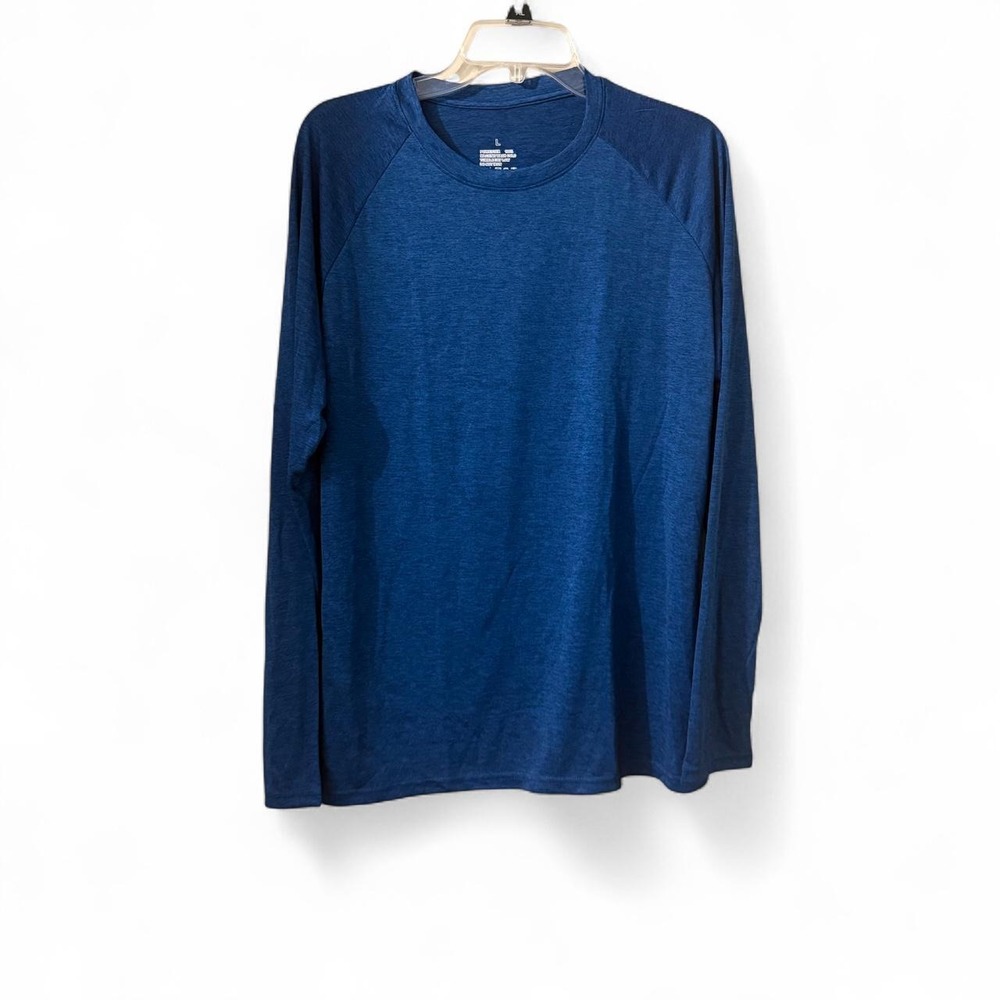 Men's Blue Long Sleeve Performance Shirt